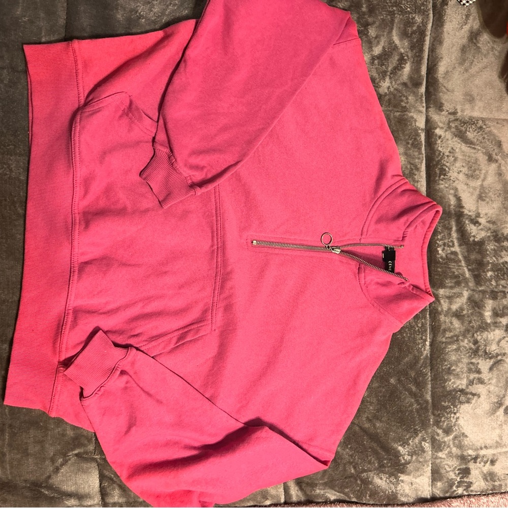 Women's Pink Half-Zip Sweater